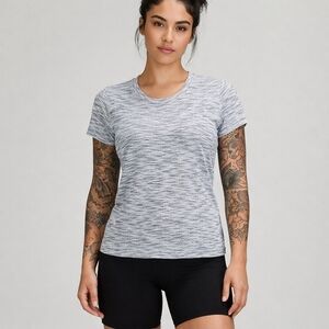 Lululemon Beat The Heat Tee 6 Silver Space Dye T-shirt Top